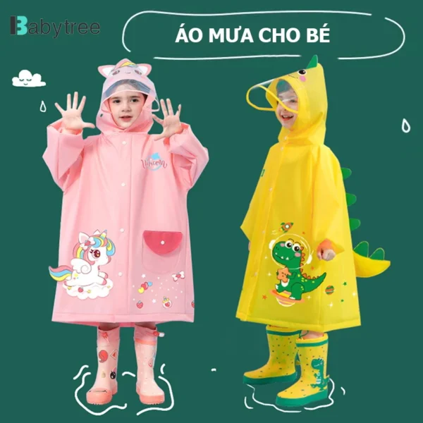Áo mưa trẻ em Poncho hình thú